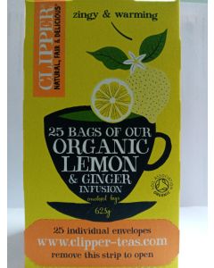 Organic Lemon Ginger Infusion Tea Bags 